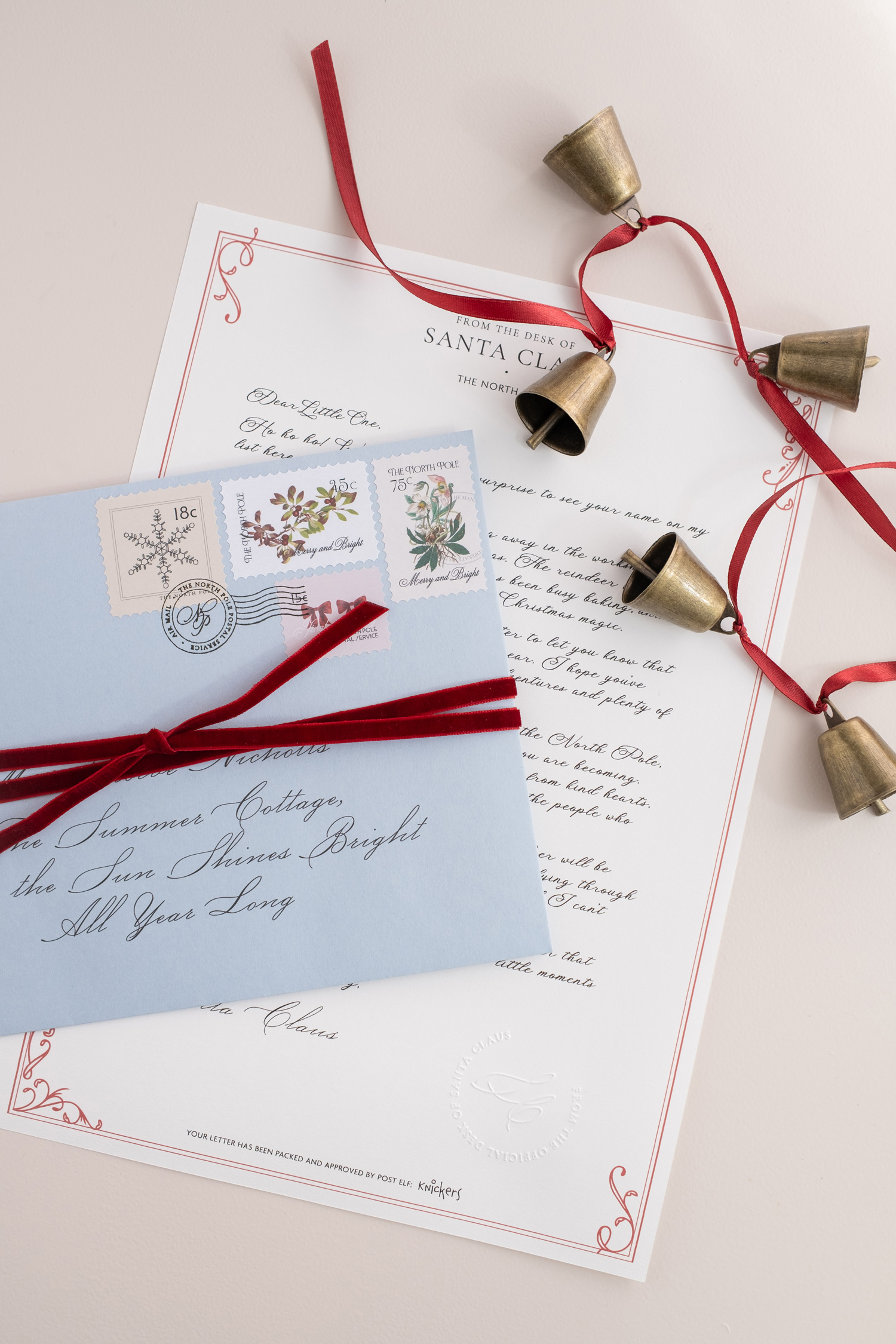 personalised santa letter with matching envelope