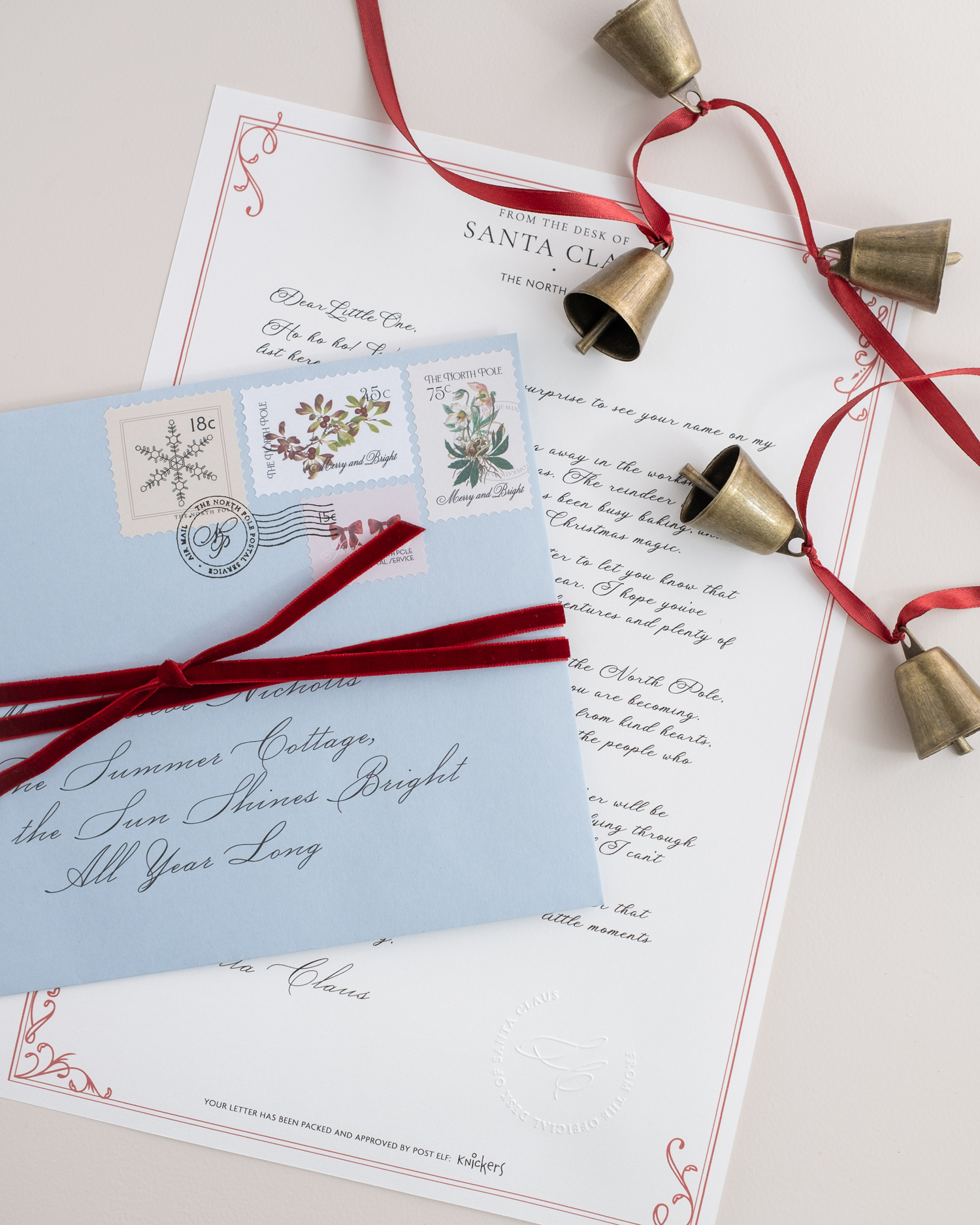 personalised santa letter with matching envelope