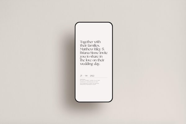 Mockup of digital invitation design