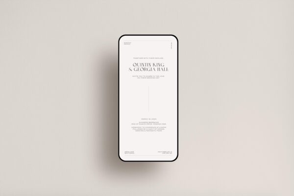 Mockup of digital invitation design