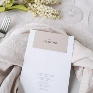 Printed menu, Chelsea semi-custom collection