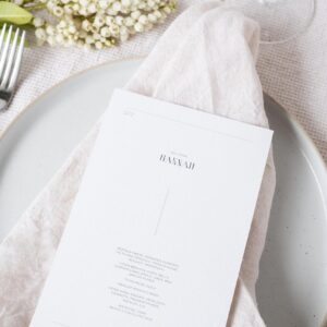 Printed menu, Chelsea semi-custom collection