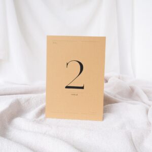 Printed table number example