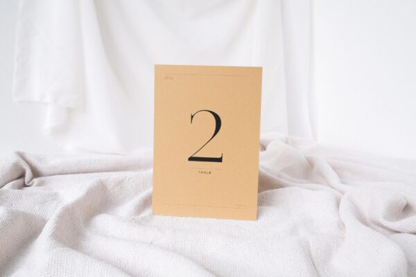 Printed table number example