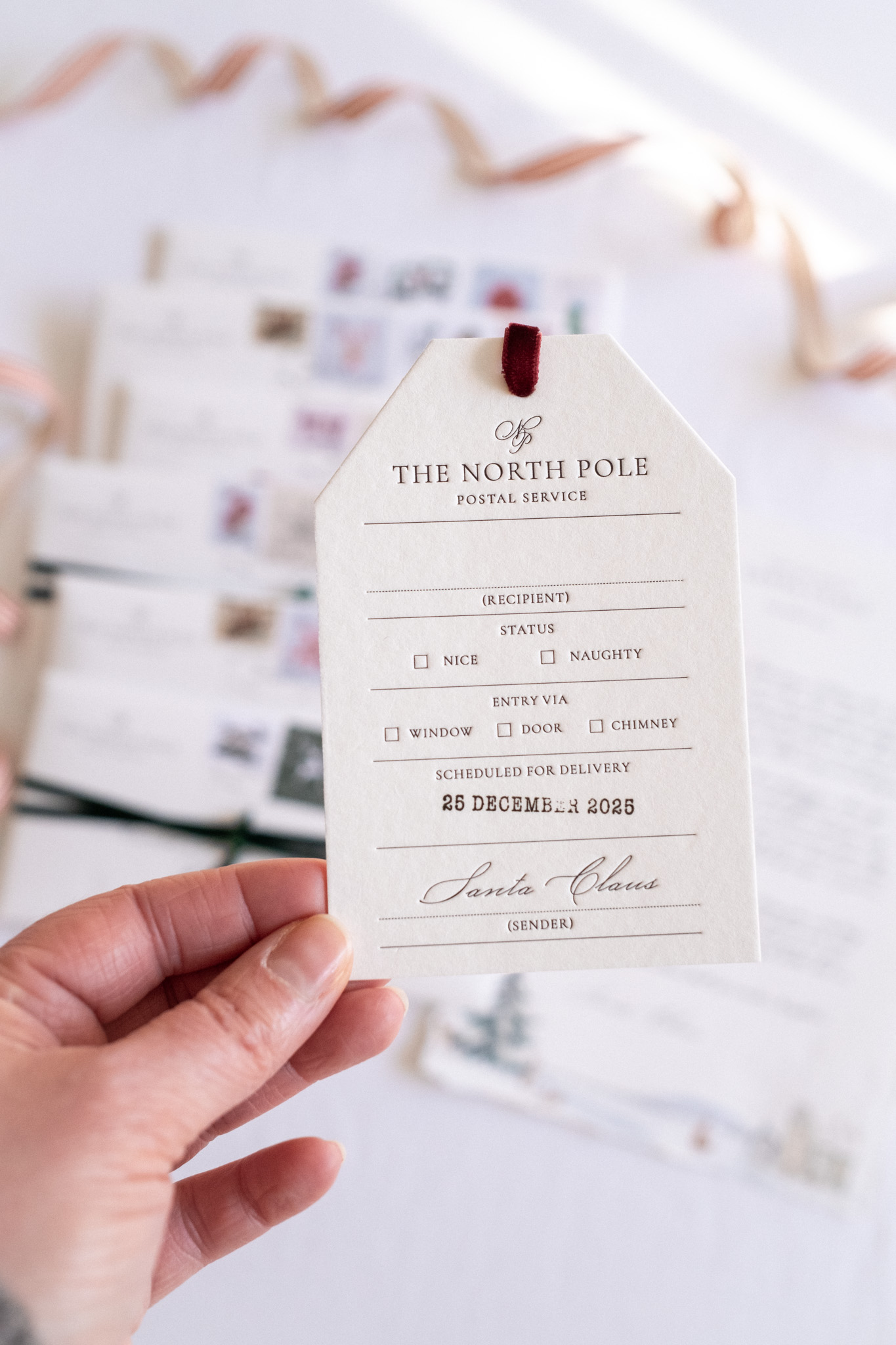 North Pole Postal Service Letterpress Gift Tag