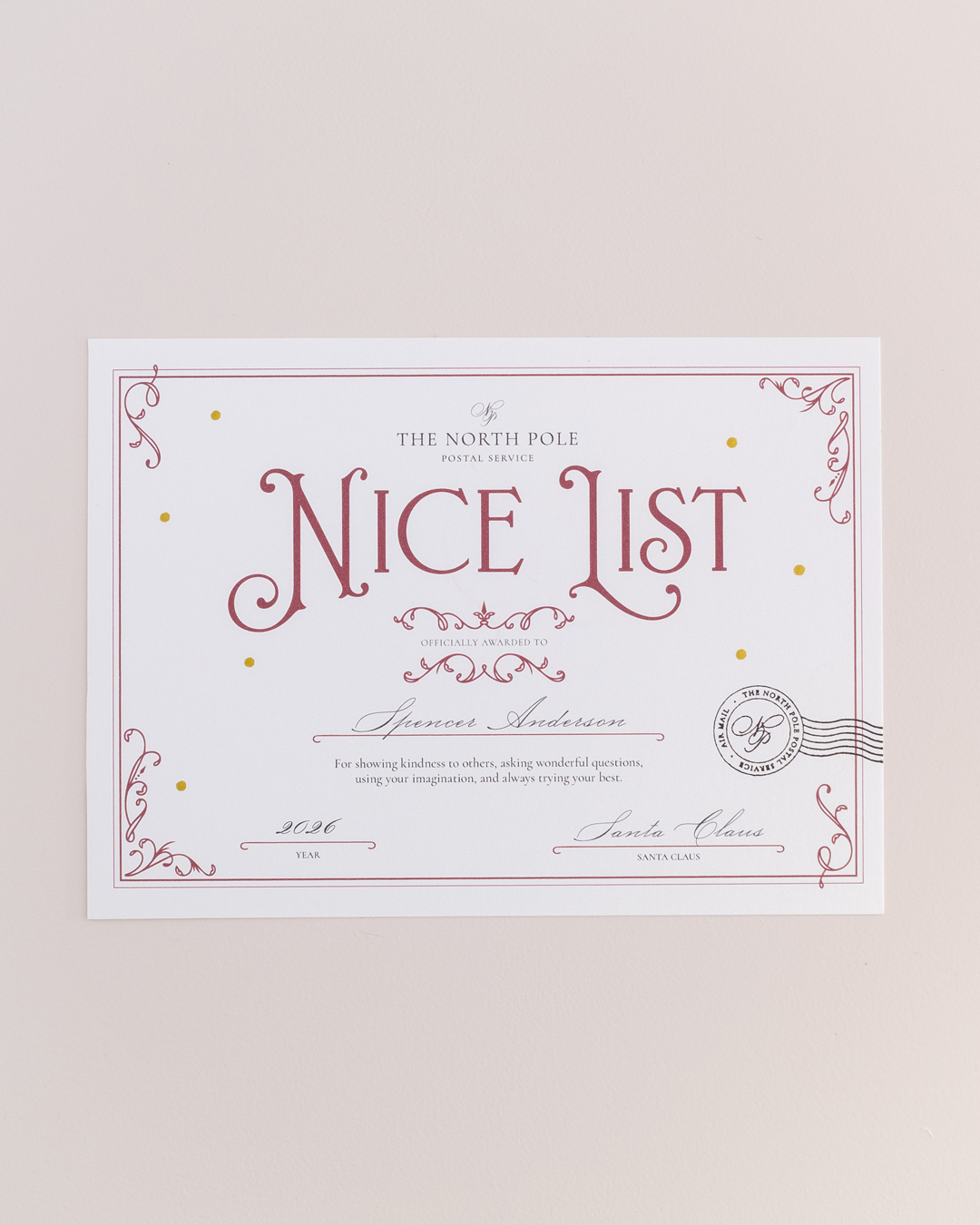 Nice List Certificate - Image 3